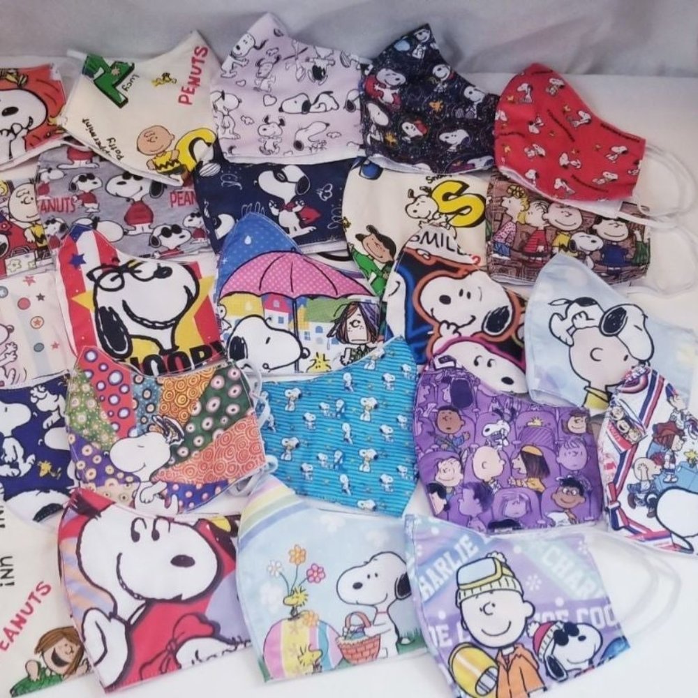 3x custom PEANUTS Snoopy MEGA MIX FACE MASK cover